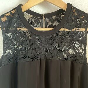 H&M Black Lace A line Pleated Cocktail Dress. Size 12 US 42 EUR
